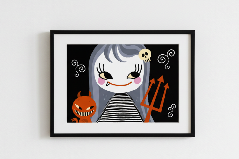 Devil Girl print framed landscape