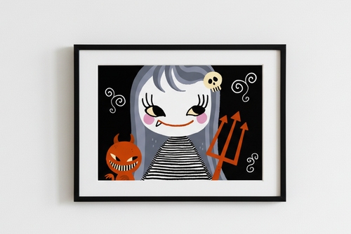 Devil Girl print framed landscape
