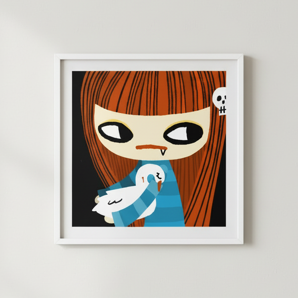 Framed Artwork - White Frame Zoomed In