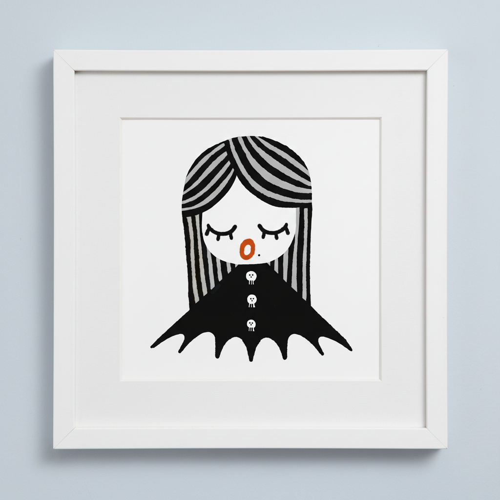 UFO print pale blue wall